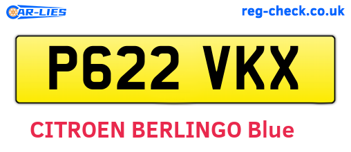 P622VKX are the vehicle registration plates.