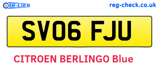 SV06FJU are the vehicle registration plates.
