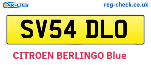 SV54DLO are the vehicle registration plates.