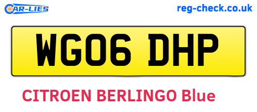 WG06DHP are the vehicle registration plates.