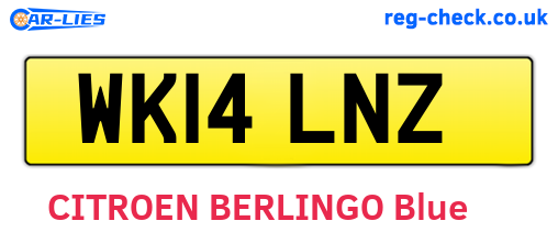WK14LNZ are the vehicle registration plates.