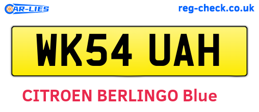 WK54UAH are the vehicle registration plates.