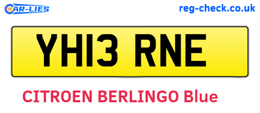 YH13RNE are the vehicle registration plates.