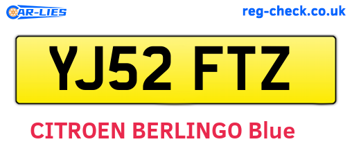 YJ52FTZ are the vehicle registration plates.