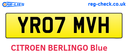 YR07MVH are the vehicle registration plates.