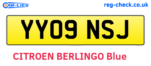 YY09NSJ are the vehicle registration plates.