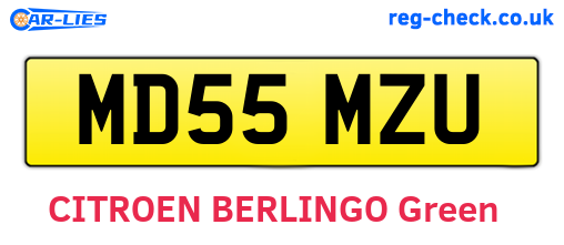 MD55MZU are the vehicle registration plates.