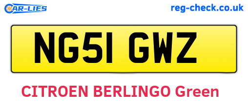 NG51GWZ are the vehicle registration plates.
