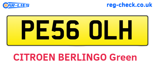 PE56OLH are the vehicle registration plates.