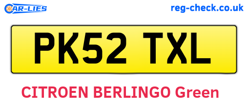 PK52TXL are the vehicle registration plates.