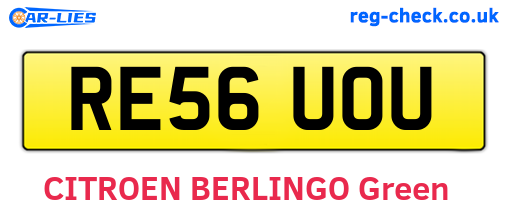 RE56UOU are the vehicle registration plates.