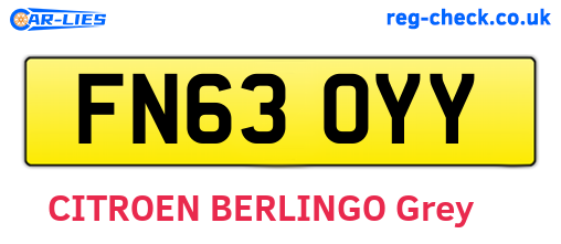 FN63OYY are the vehicle registration plates.