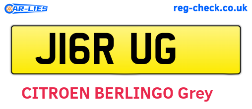 J16RUG are the vehicle registration plates.