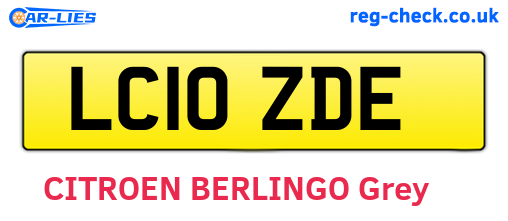 LC10ZDE are the vehicle registration plates.