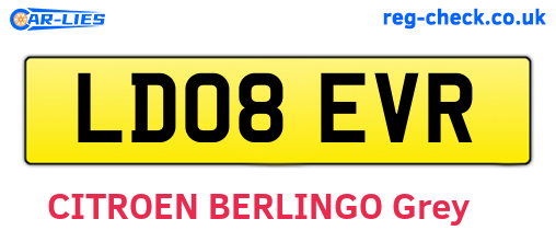LD08EVR are the vehicle registration plates.