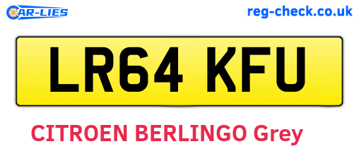 LR64KFU are the vehicle registration plates.