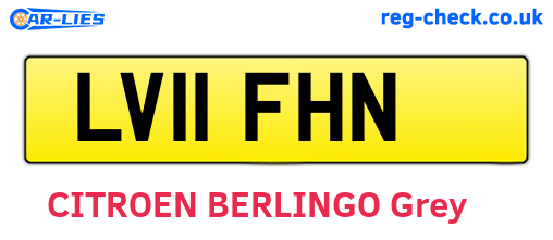 LV11FHN are the vehicle registration plates.