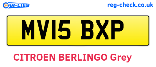 MV15BXP are the vehicle registration plates.