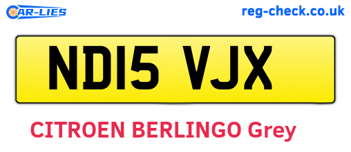 ND15VJX are the vehicle registration plates.