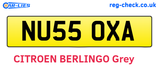 NU55OXA are the vehicle registration plates.