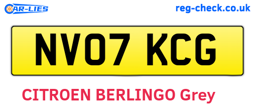 NV07KCG are the vehicle registration plates.