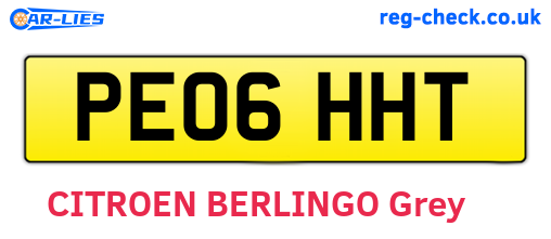 PE06HHT are the vehicle registration plates.