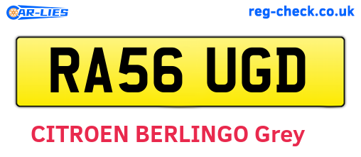 RA56UGD are the vehicle registration plates.