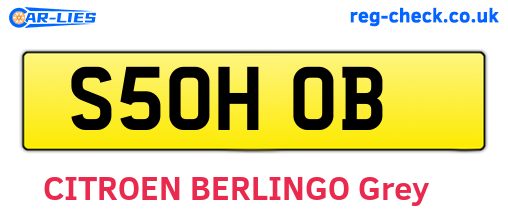 S50HOB are the vehicle registration plates.