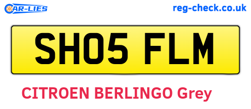 SH05FLM are the vehicle registration plates.