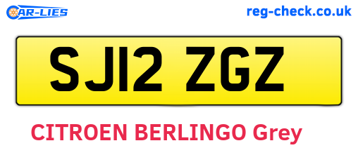 SJ12ZGZ are the vehicle registration plates.