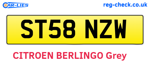 ST58NZW are the vehicle registration plates.
