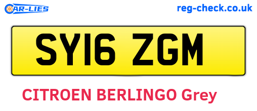 SY16ZGM are the vehicle registration plates.