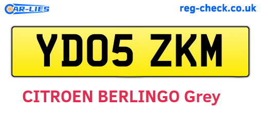 YD05ZKM are the vehicle registration plates.