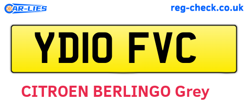 YD10FVC are the vehicle registration plates.
