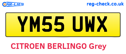 YM55UWX are the vehicle registration plates.