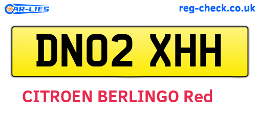 DN02XHH are the vehicle registration plates.