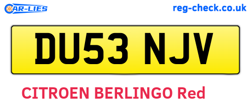 DU53NJV are the vehicle registration plates.
