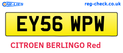 EY56WPW are the vehicle registration plates.