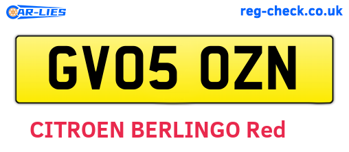 GV05OZN are the vehicle registration plates.