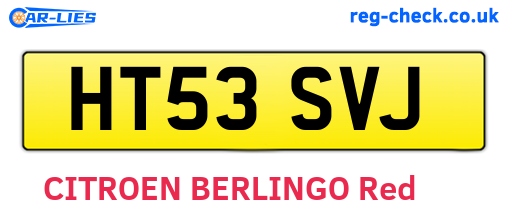 HT53SVJ are the vehicle registration plates.