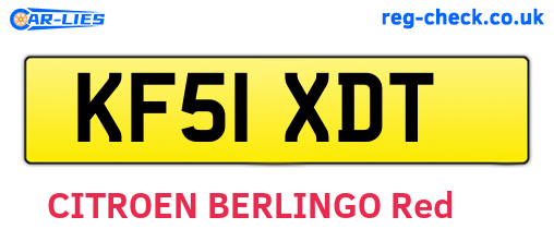 KF51XDT are the vehicle registration plates.