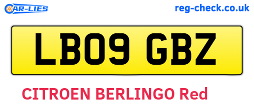 LB09GBZ are the vehicle registration plates.