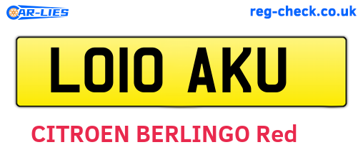 LO10AKU are the vehicle registration plates.
