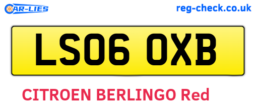 LS06OXB are the vehicle registration plates.