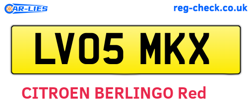 LV05MKX are the vehicle registration plates.