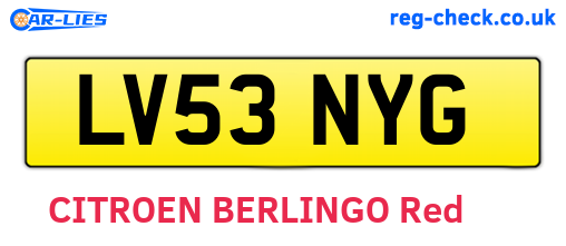 LV53NYG are the vehicle registration plates.