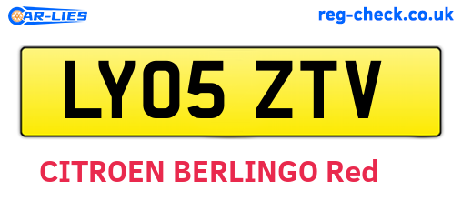 LY05ZTV are the vehicle registration plates.