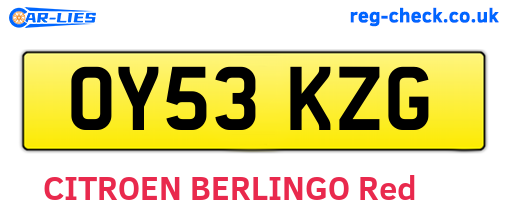 OY53KZG are the vehicle registration plates.