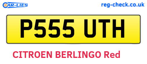 P555UTH are the vehicle registration plates.