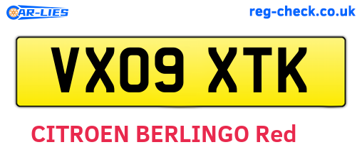 VX09XTK are the vehicle registration plates.